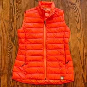 REI Co-op neon coral vest size s. Down Vest